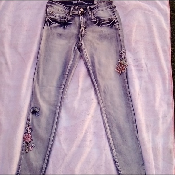 Rocks & Indigo Embroidered Crop Jeans 27 - Picture 3 of 13